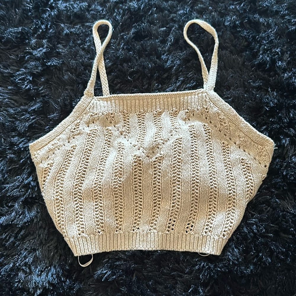 Cream Crochet Top